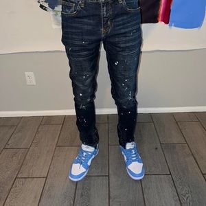 Dark Blue Distressed Denim